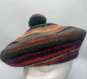 Vintage Wool Beret / Tam Pom PomF ROBERTSON CO of Montreal